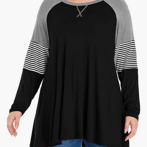 MONNURO long sleeve plus size women tunic shirt - Picture 6 of 8